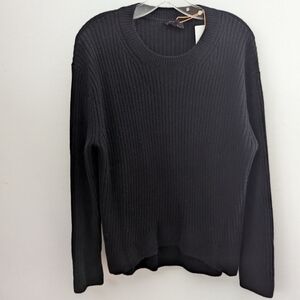Quince Mongolian Cashmere Relaxed Wide-Rib Crewneck Sweater
